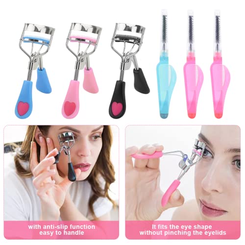 14 Pcs Eyelash Curler Set, 3 in 1 Eyelash Curler with Built in Comb, Include ...