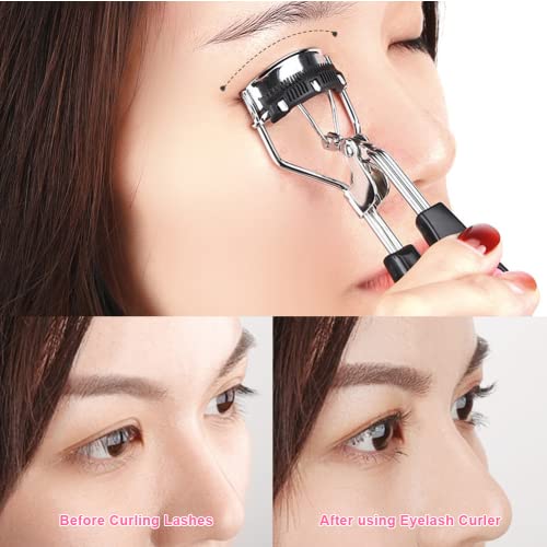 14 Pcs Eyelash Curler Set, 3 in 1 Eyelash Curler with Built in Comb, Include ...
