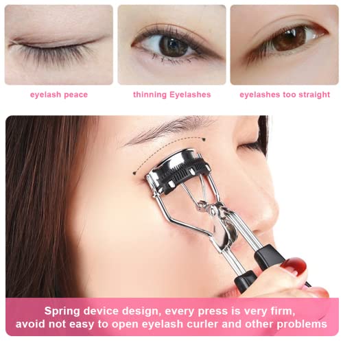 14 Pcs Eyelash Curler Set, 3 in 1 Eyelash Curler with Built in Comb, Include ...