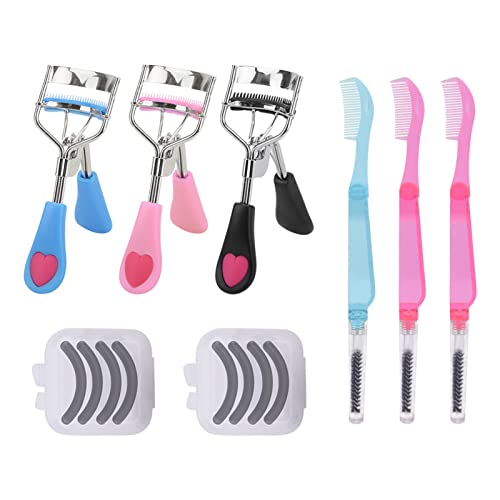14 Pcs Eyelash Curler Set, 3 in 1 Eyelash Curler with Built in Comb, Include ...