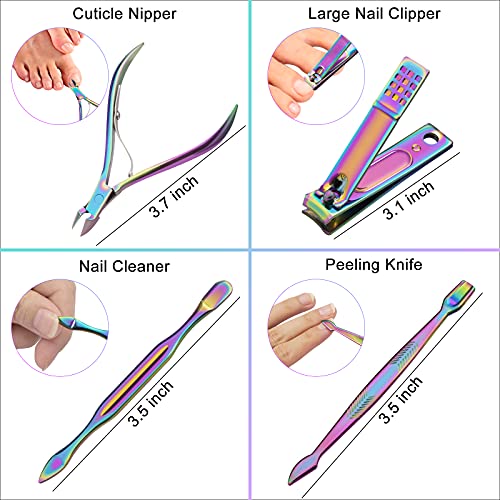 CGBE Manicure Set Nail Clippers Set Pedicure 12 Pieces Stainless Steel Manicu...