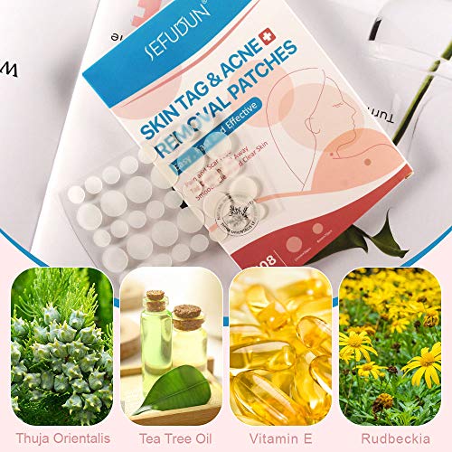 Skin Tag Remover Patches 108 PCS, Acne Tag Mole Remover Patch Natural Safe Ef...