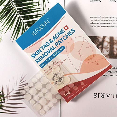 Skin Tag Remover Patches 108 PCS, Acne Tag Mole Remover Patch Natural Safe Ef...