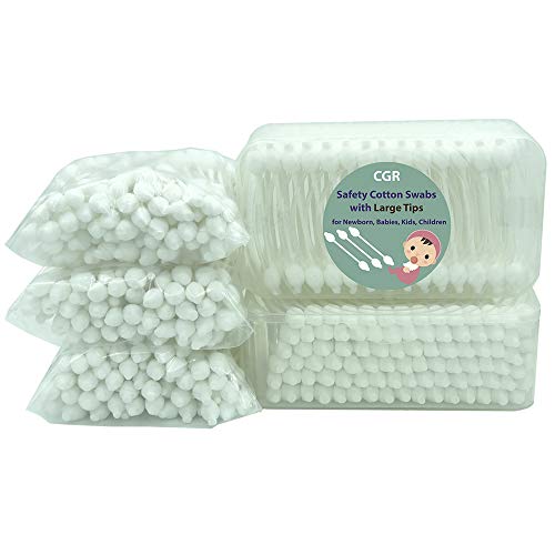 400pcs CGR Baby Safety Cotton Swabs with Large Tips for Newborn, Babies, Kids...