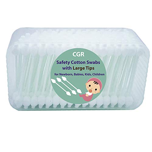 400pcs CGR Baby Safety Cotton Swabs with Large Tips for Newborn, Babies, Kids...
