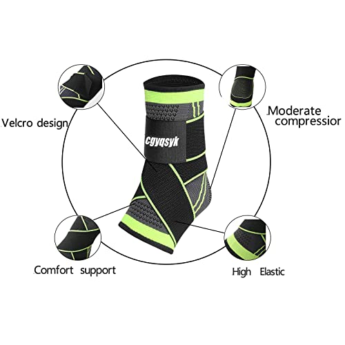 Ankle Braces, Adjustable Compression Ankle Support Men & Women, Strong Ankle ...
