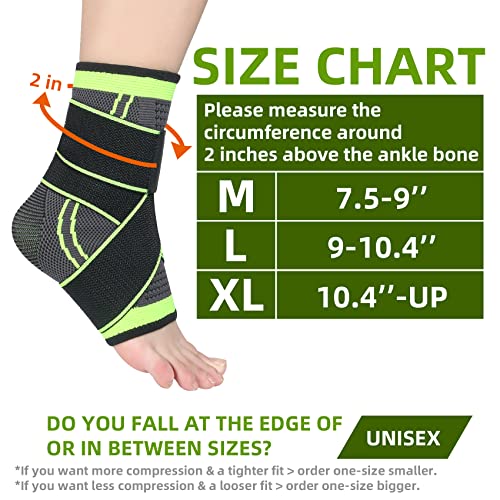 Ankle Braces, Adjustable Compression Ankle Support Men & Women, Strong Ankle ...