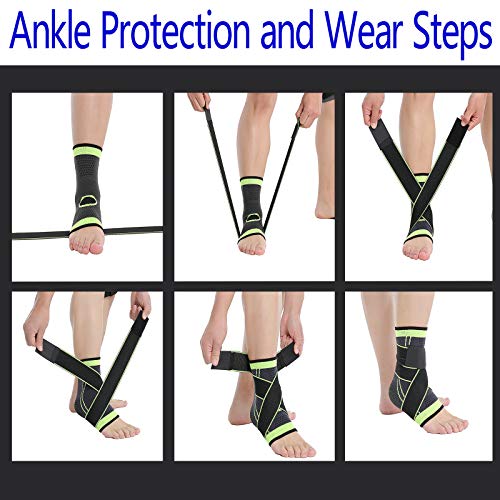 Ankle Braces, Adjustable Compression Ankle Support Men & Women, Strong Ankle ...