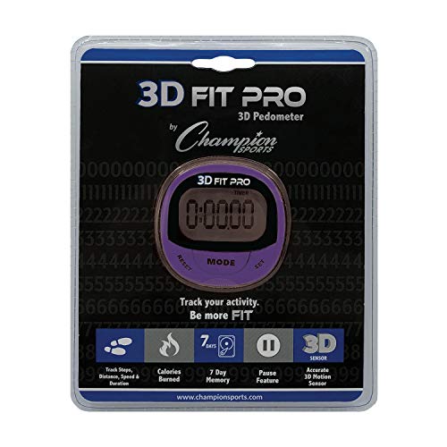 Champion Sports 3D Fitpro Digital Pedometer for Men and Women - Accurate Step...