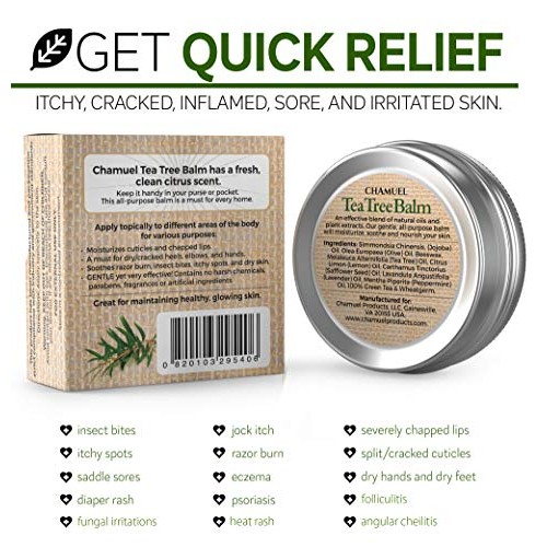 TEA TREE OIL BALM -100% All Natural | Great Cream for Soothing Skin Irritatio...