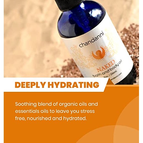 Chandanni Organic Naked Body Massage Oil & Bath Oil (8oz/236ml) Made with Ses...