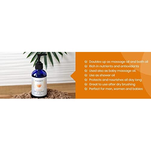 Chandanni Organic Naked Body Massage Oil & Bath Oil (8oz/236ml) Made with Ses...