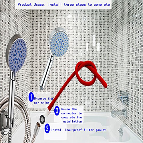 Enema Kit Shower Tubing Anal Cleaning Reusable Douche Red Hose Nozzle (19 in)