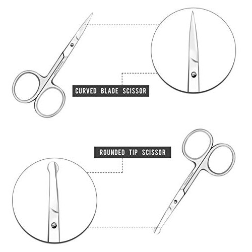 Premium Quality Nose Hair Scissors for Men - Stainless Steel Scissors for Mus...