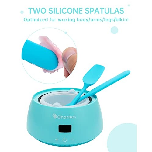Charites Nonstick Professional Wax Warmer with Silicone Wax Pot & Spatulas fo...