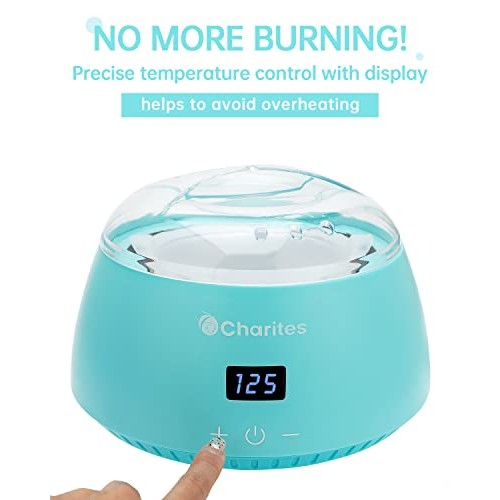 Charites Nonstick Professional Wax Warmer with Silicone Wax Pot & Spatulas fo...