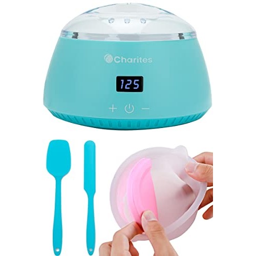 Charites Nonstick Professional Wax Warmer with Silicone Wax Pot & Spatulas fo...