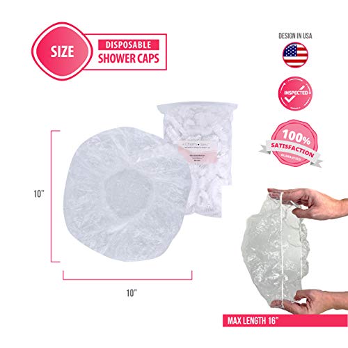 Disposable Hair Plastic Shower Cap - (50 & 100 Pack) Clear Women Shower caps ...