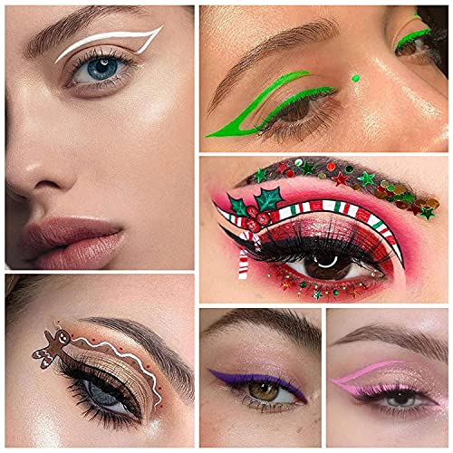 14 Color Matte Liquid Eyeliner Set Colorful Neon White Black Red Brown Green ...