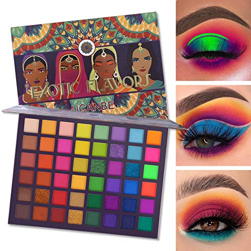 UCANBE EXOTIC FLAVORS Eyeshadow Palette + 15 PCS Eye Brushes Makeup Set 48 Co...