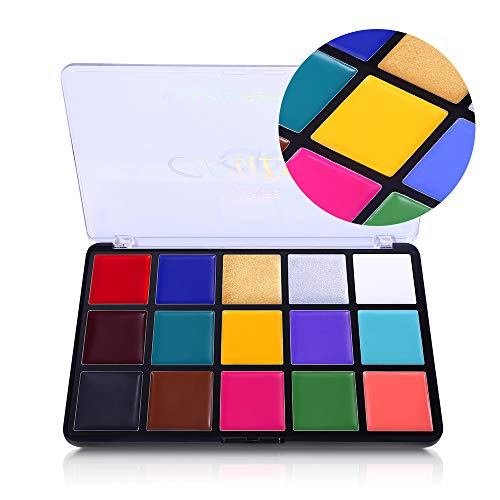 UCANBE Face Body Paint Oil, Professional 15 Colors FX Makeup Palette- Non Tox...