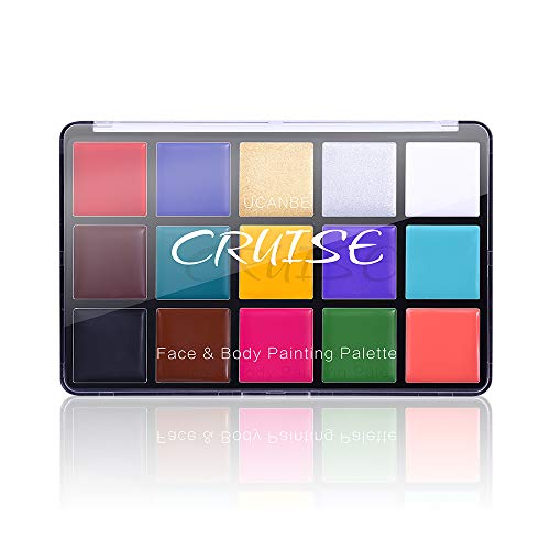 UCANBE Face Body Paint Oil, Professional 15 Colors FX Makeup Palette- Non Tox...