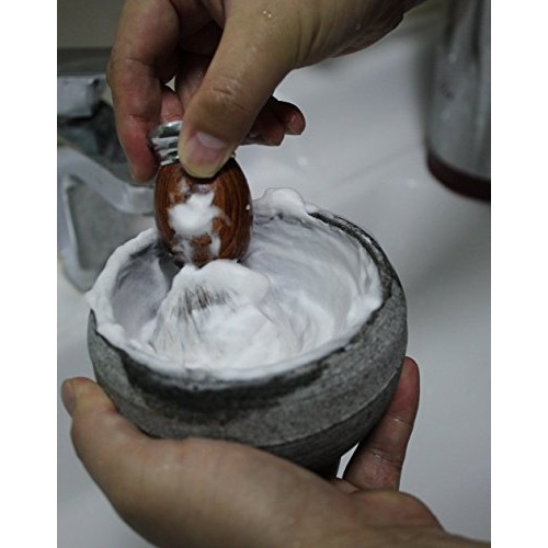 CHARMMAN Shaving Soap & Cream Bowl for Men, Natural Granite Stone, Keep Warm ...