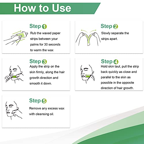 100 Pcs Wax Strips for Facial Hair Removal for Women Face, Waxing Strips for ...