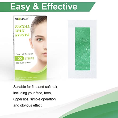 100 Pcs Wax Strips for Facial Hair Removal for Women Face, Waxing Strips for ...