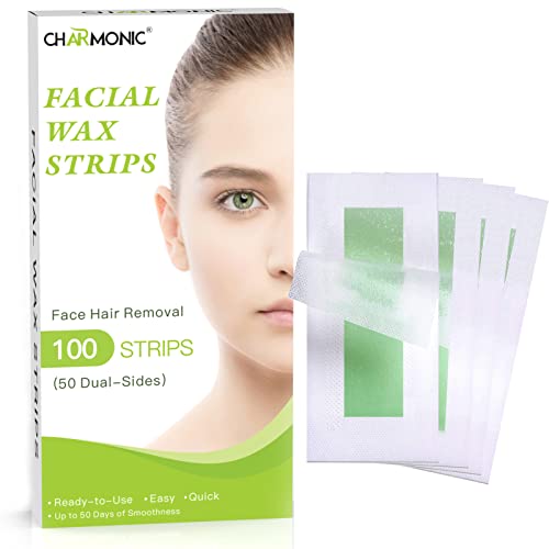100 Pcs Wax Strips for Facial Hair Removal for Women Face, Waxing Strips for ...