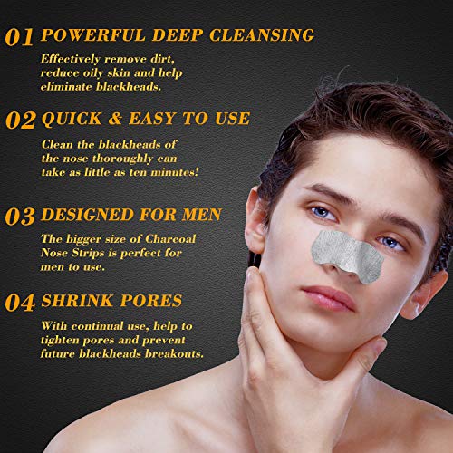 Blackhead Pore Strips, 33 pcs Charcoal Peel Off Strips, Blackhead Remover Por...