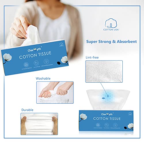Charmyth Extra Thick Disposable Face Towel, Disposable Makeup Removing Wipes,...