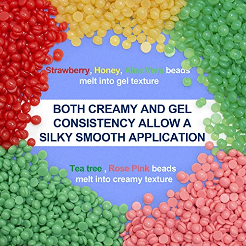 Hard Wax Beads for Hair Removal for Women Men-Painless Wax Beans Set for Waxi...