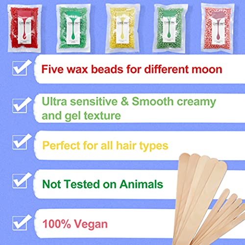 Hard Wax Beads for Hair Removal for Women Men-Painless Wax Beans Set for Waxi...