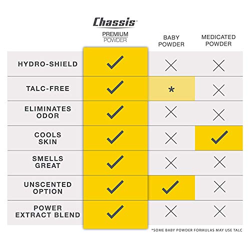 Chassis Premium Powder for Men, Original Fresh Scent Talc-Free Body Powder