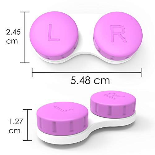 CHATTAL 12 Pack Colorful Contact Lens Case, Leak Proof, Compact Eye Contact C...