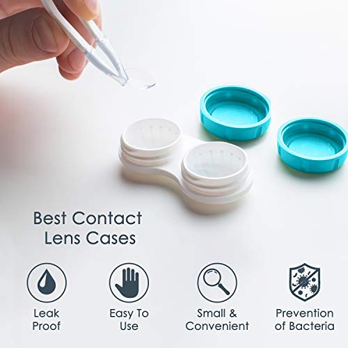 CHATTAL 12 Pack Colorful Contact Lens Case, Leak Proof, Compact Eye Contact C...