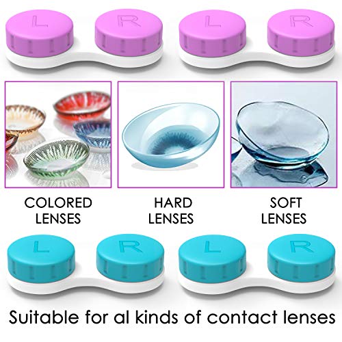 CHATTAL 12 Pack Colorful Contact Lens Case, Leak Proof, Compact Eye Contact C...