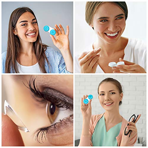 CHATTAL 12 Pack Colorful Contact Lens Case, Leak Proof, Compact Eye Contact C...