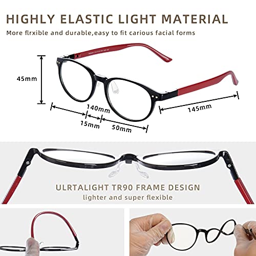 Blue Light Blocking Glasses Women Men Computer Glasses TR90 Round Eyewear Fra...