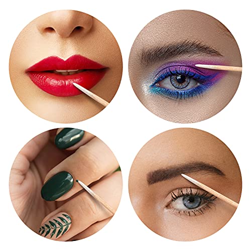 Chefbee 500 Count Microblading Cotton Swab, Cotton Swabs Pointed Tip, Wood Co...