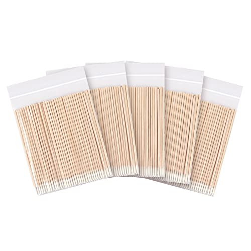 Chefbee 500 Count Microblading Cotton Swab, Cotton Swabs Pointed Tip, Wood Co...