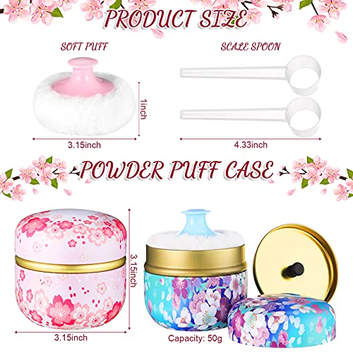 2 Pieces Powder Case Body Powder Container Dusting Powder Boxes, 2 Pieces Pow...