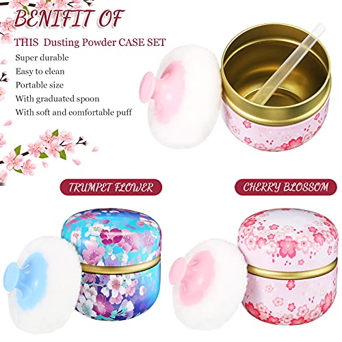 2 Pieces Powder Case Body Powder Container Dusting Powder Boxes, 2 Pieces Pow...