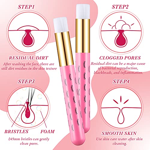 40 Pieces Lash Shampoo Brush For Eyelash Extensions Facial Cleansing Eyelash ...