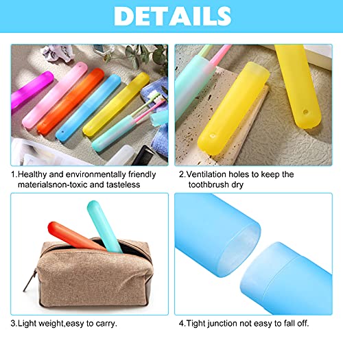40 Pieces Plastic Toothbrush Holders Travel Toothbrush Cases Portable Toothbr...