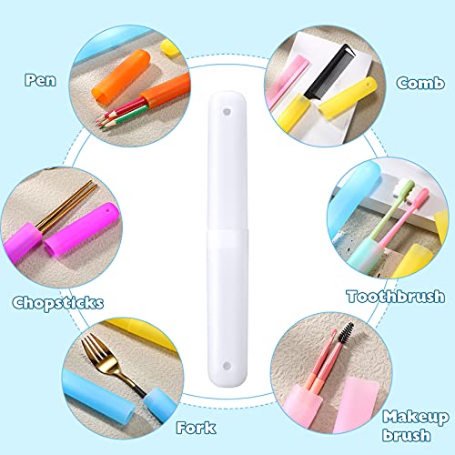 40 Pieces Plastic Toothbrush Holders Travel Toothbrush Cases Portable Toothbr...