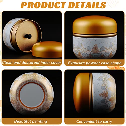 Body Powder Powder Case with Powder Puff Powder Container Tea Canister for Ba...