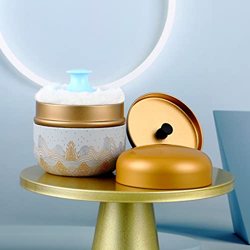 Body Powder Powder Case with Powder Puff Powder Container Tea Canister for Ba...