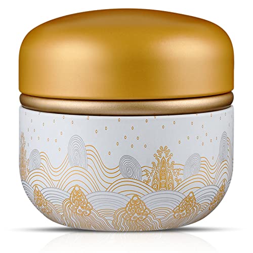 Body Powder Powder Case with Powder Puff Powder Container Tea Canister for Ba...